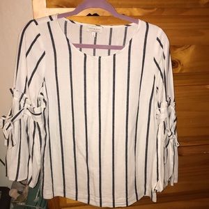 Vertical stripe lucky brand blouse